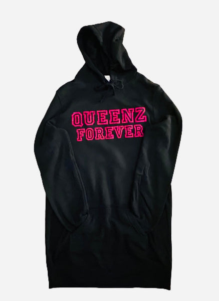 QUEENZ FOREVER SIGNATURE PLUS SIZE DIAMOND HOODIE DRESS